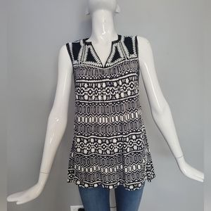 Anthropologie Meadow Rue Embroidered Mesh Detail Tank, VGUC, Size S